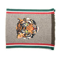 Gucci Tiger Embroidered Scarf Beige/Light Brown