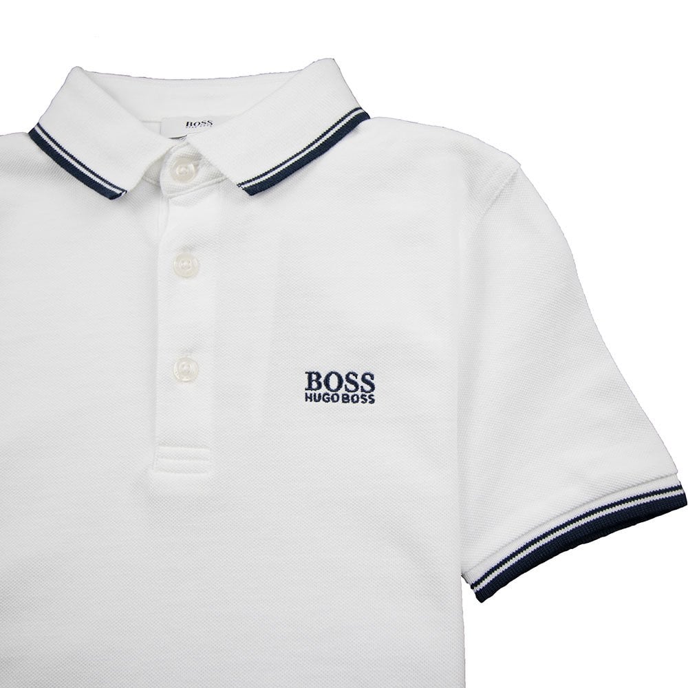 Hugo Boss Kids Basic Logo Polo White