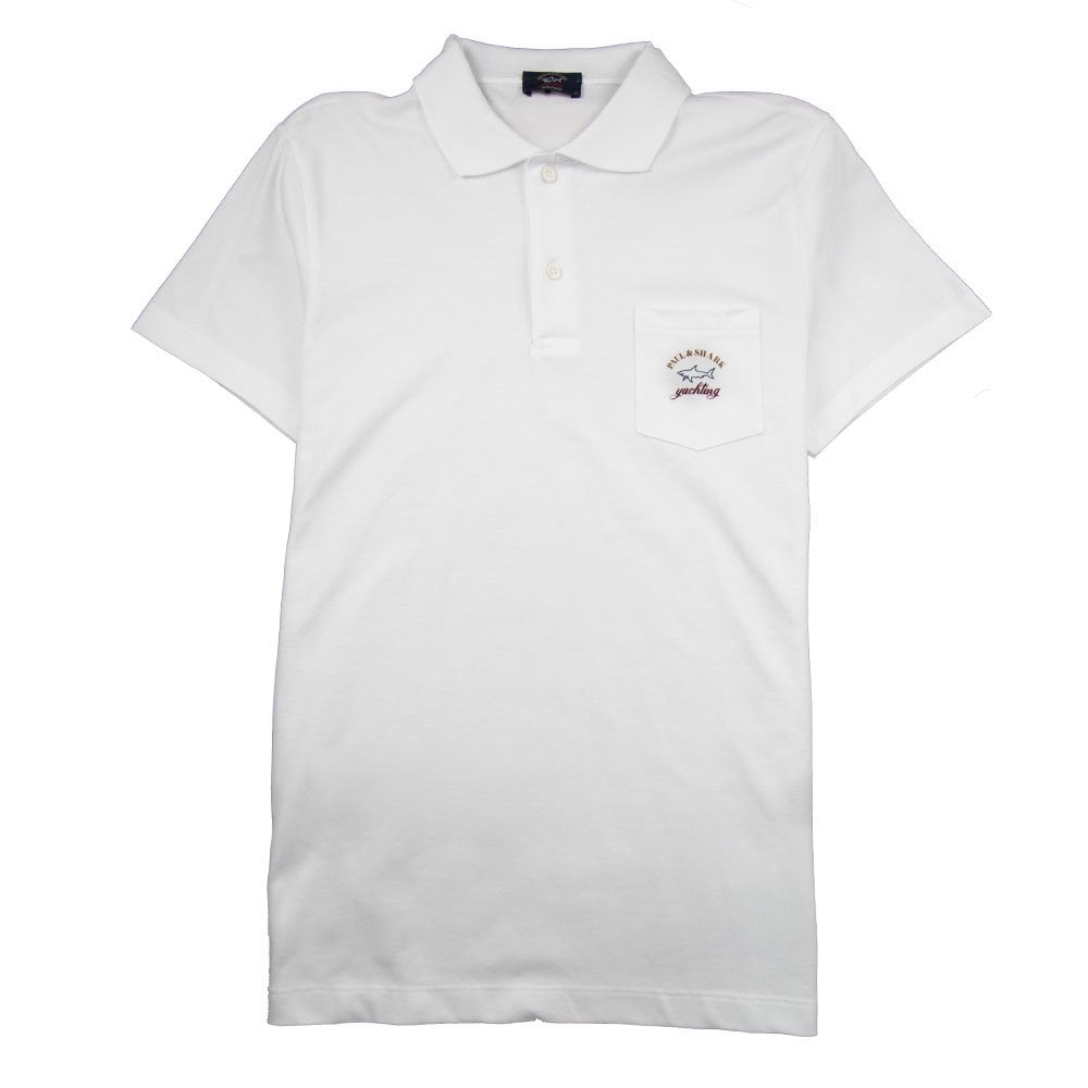 Paul and Shark Pocket Short Sleeve Polo White