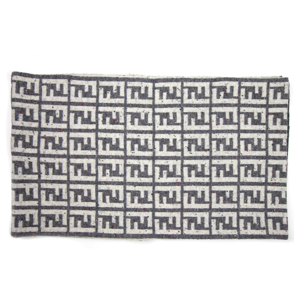 Fendi FF Speckle Logo Scarf White/Grey