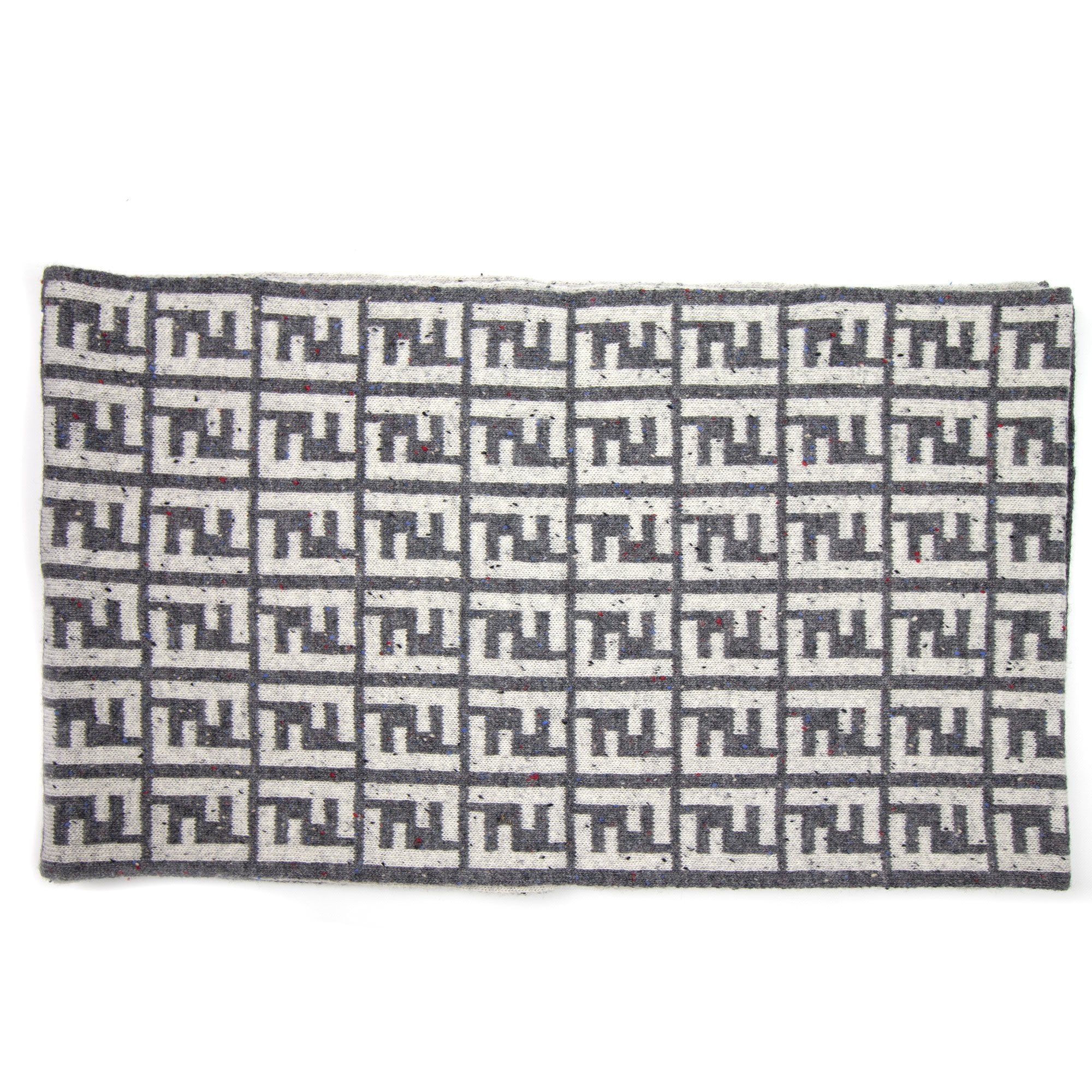 Fendi FF Speckle Logo Scarf White/Grey
