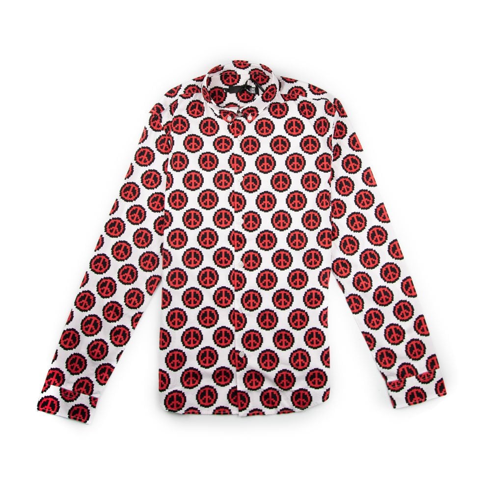 Love Moschino Peace Sign Shirt Red/White