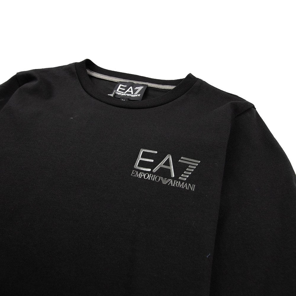 EA7 Kids Long Sleeve Chest Logo T-Shirt Black
