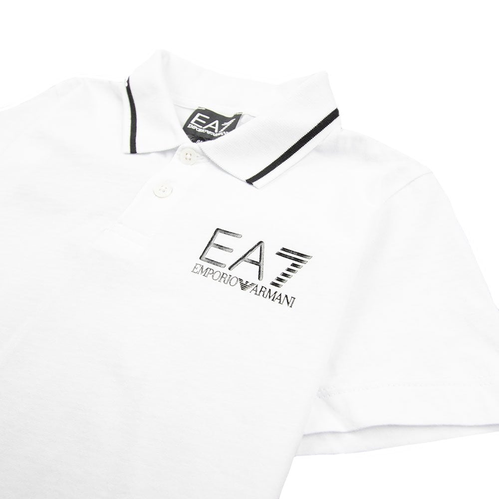 EA7 Kids Short Sleeve Polo Shirt White