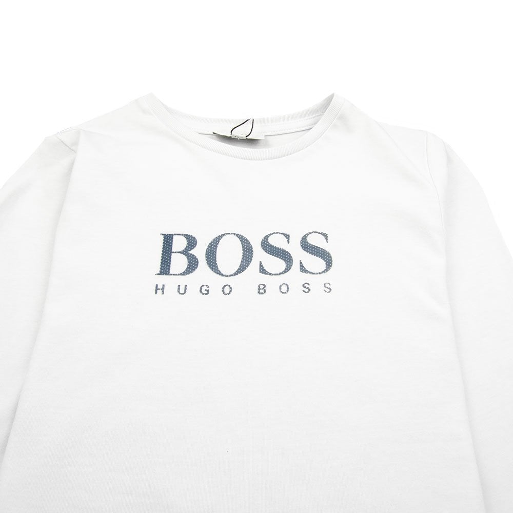 Hugo Boss Kids Chest Logo Long Sleeve T-Shirt White