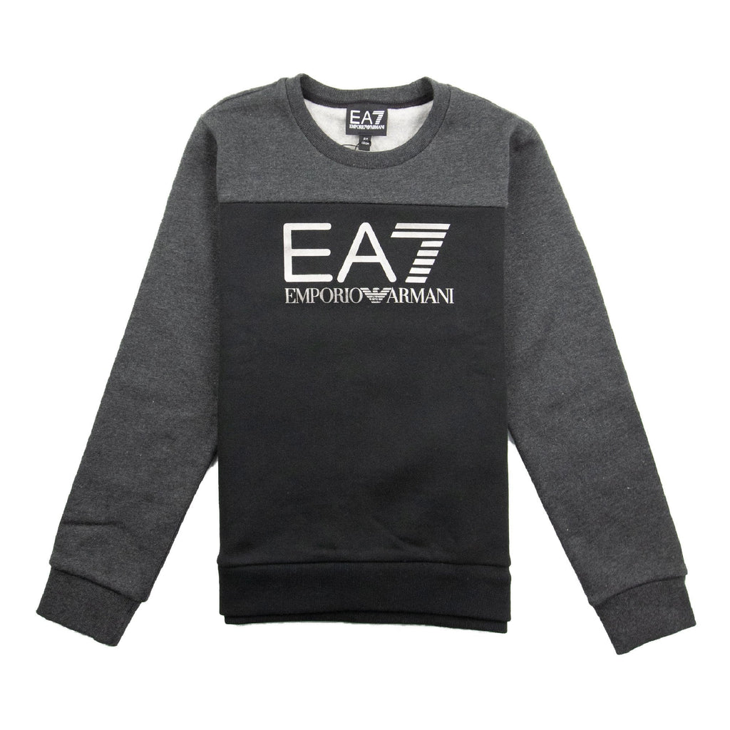 EA7 Junior Large Logo Sweatshirt Black/Grey