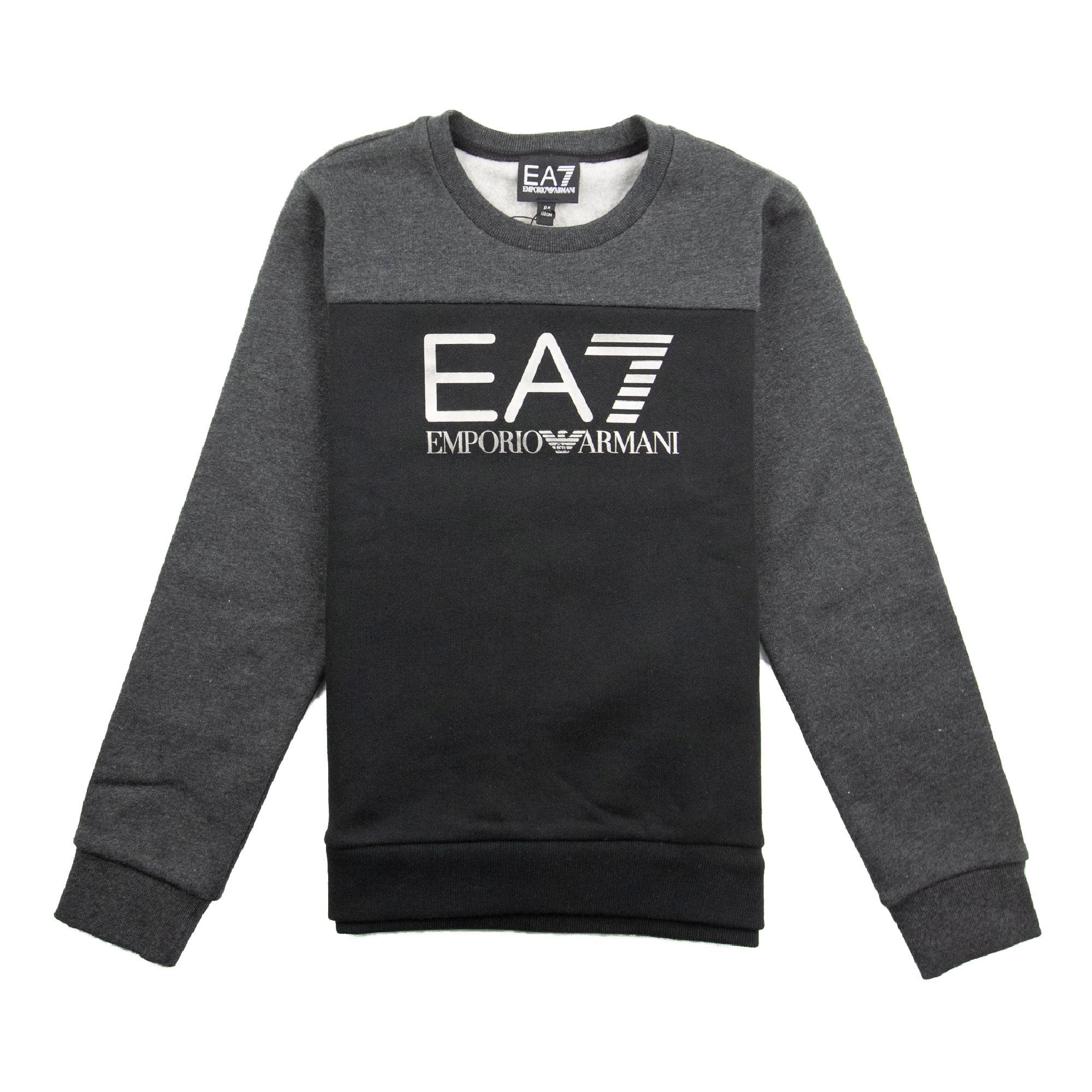 EA7 Junior Large Logo Sweatshirt Black/Grey