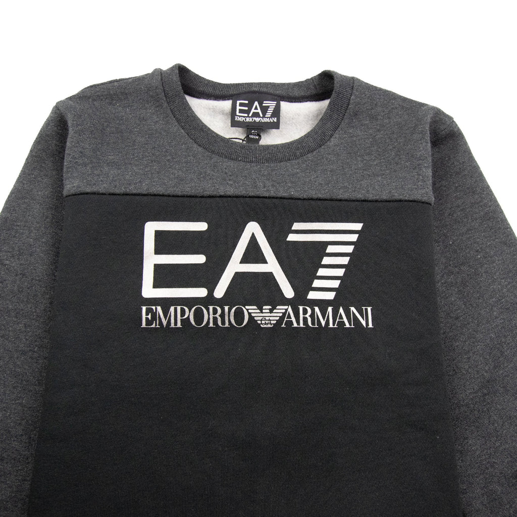 EA7 Junior Large Logo Sweatshirt Black/Grey
