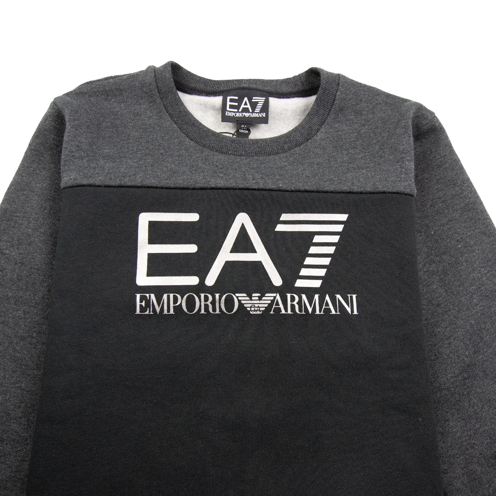 EA7 Junior Large Logo Sweatshirt Black/Grey
