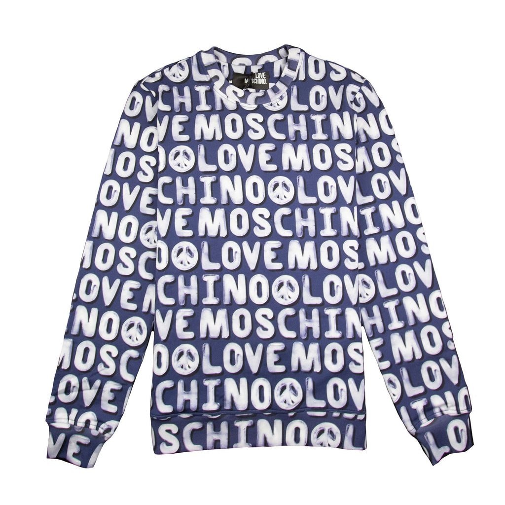 Love Moschino Bubble Writing Sweatshirt Blue