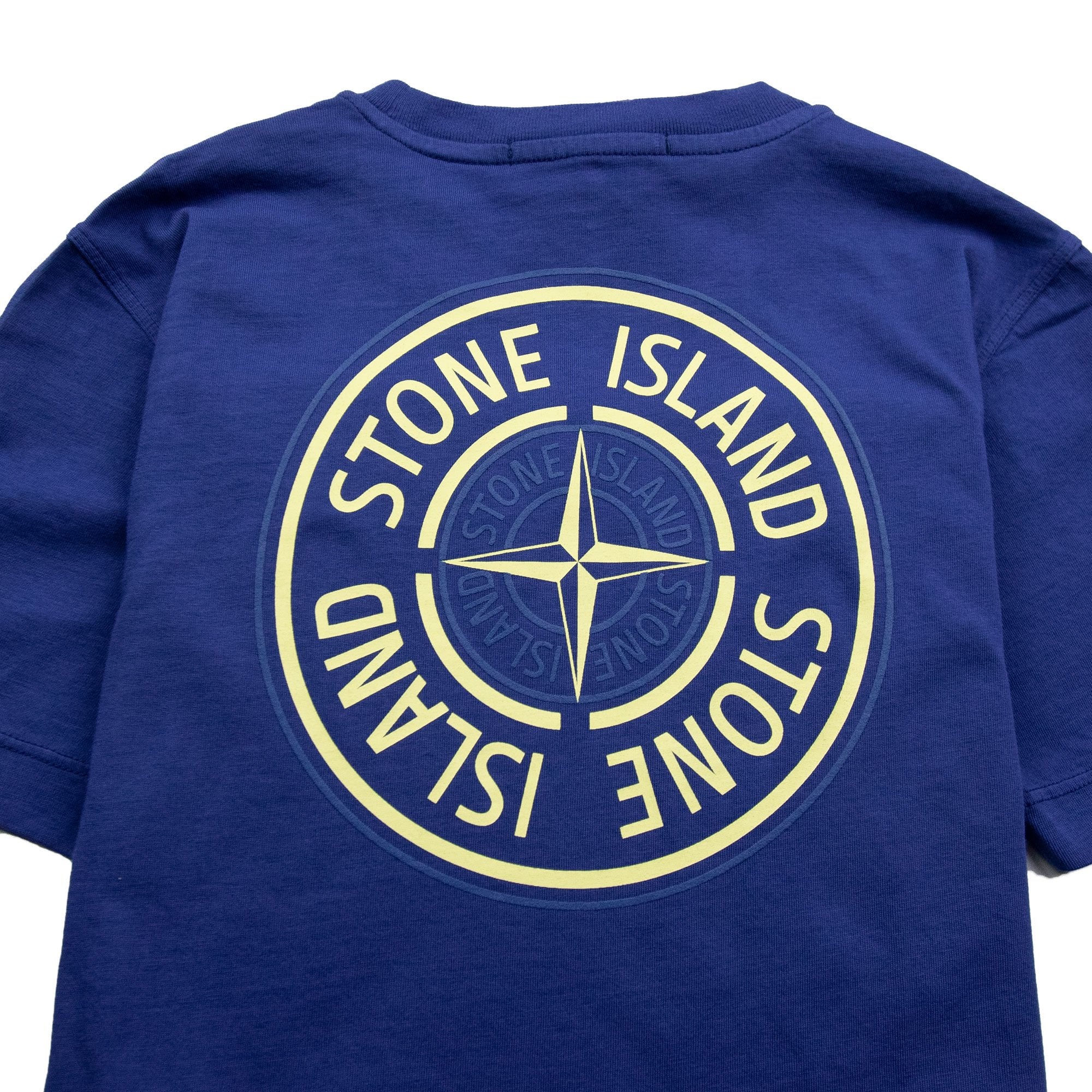 Stone Island Junior Back Compass Logo T-Shirt Blue