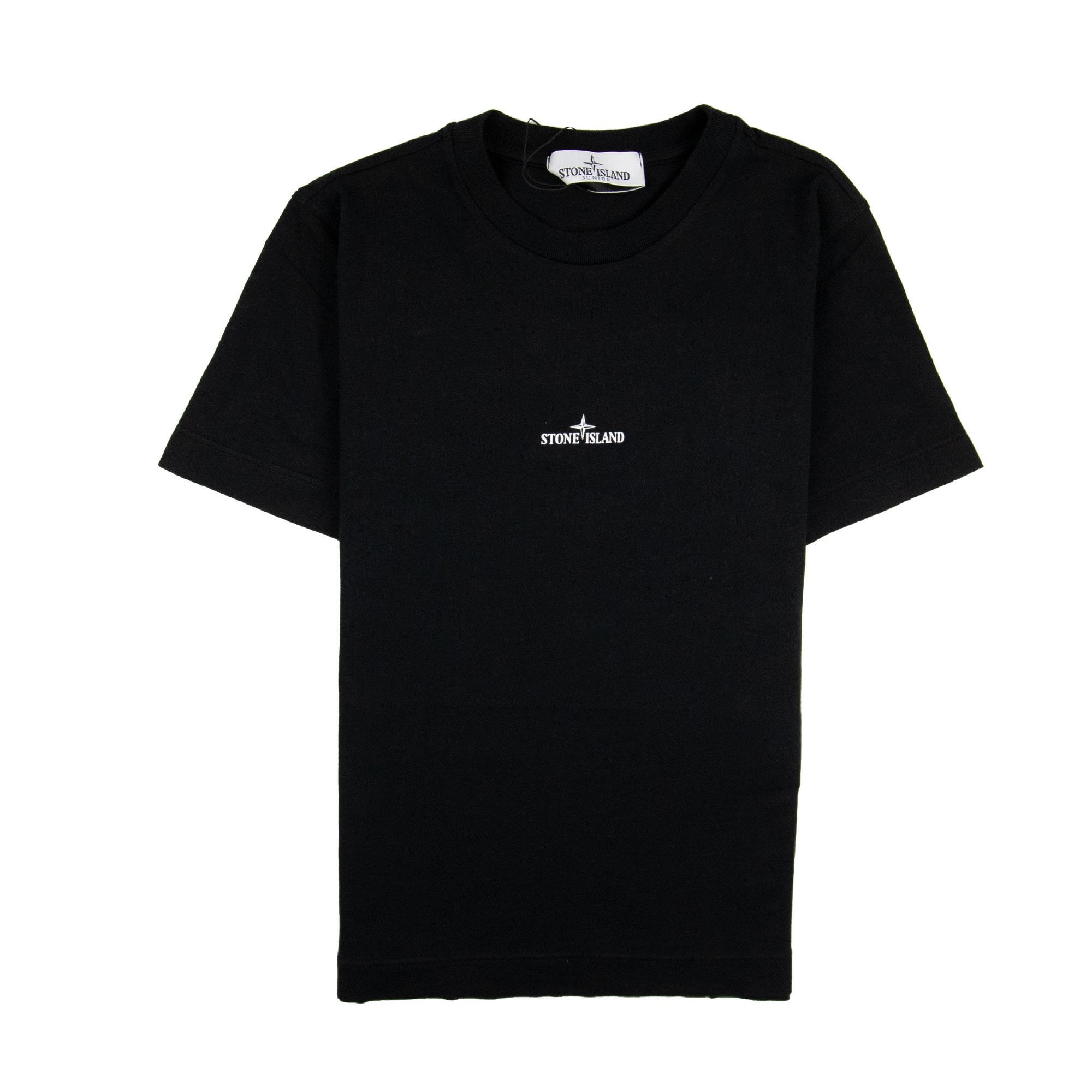 Stone Island Junior Back Double Compass Logo T-Shirt Black