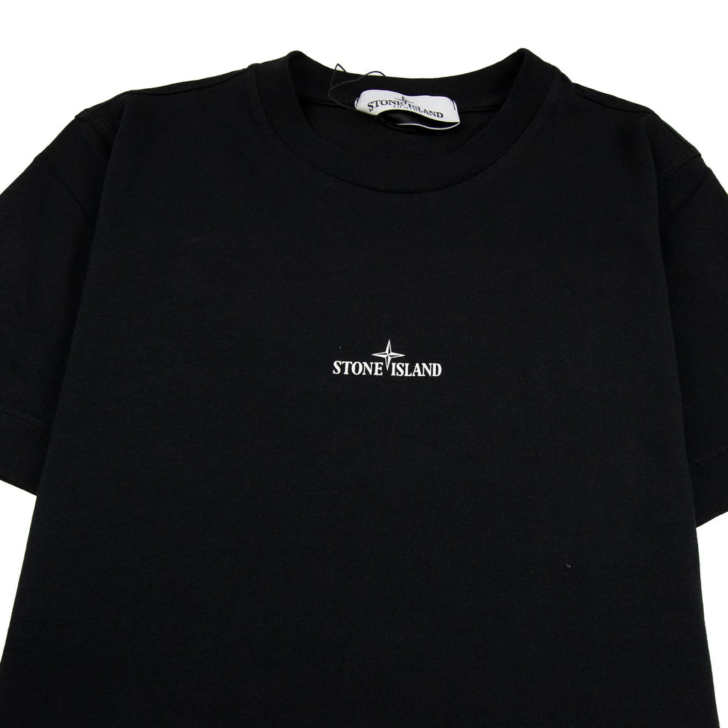 Stone Island Junior Back Double Compass Logo T-Shirt Black