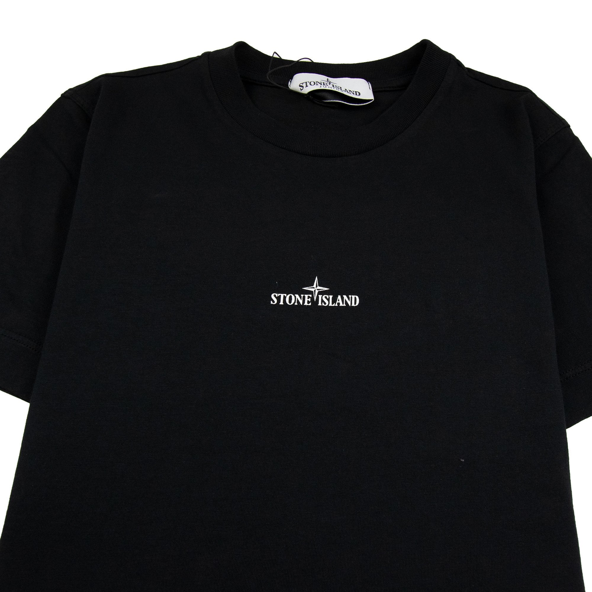 Stone Island Junior Back Double Compass Logo T-Shirt Black