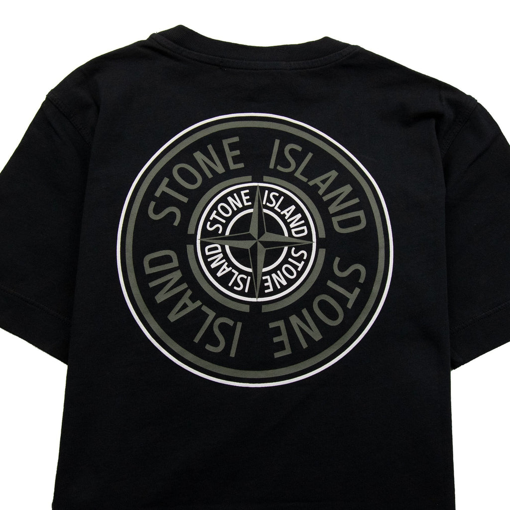 Stone Island Junior Back Double Compass Logo T-Shirt Black