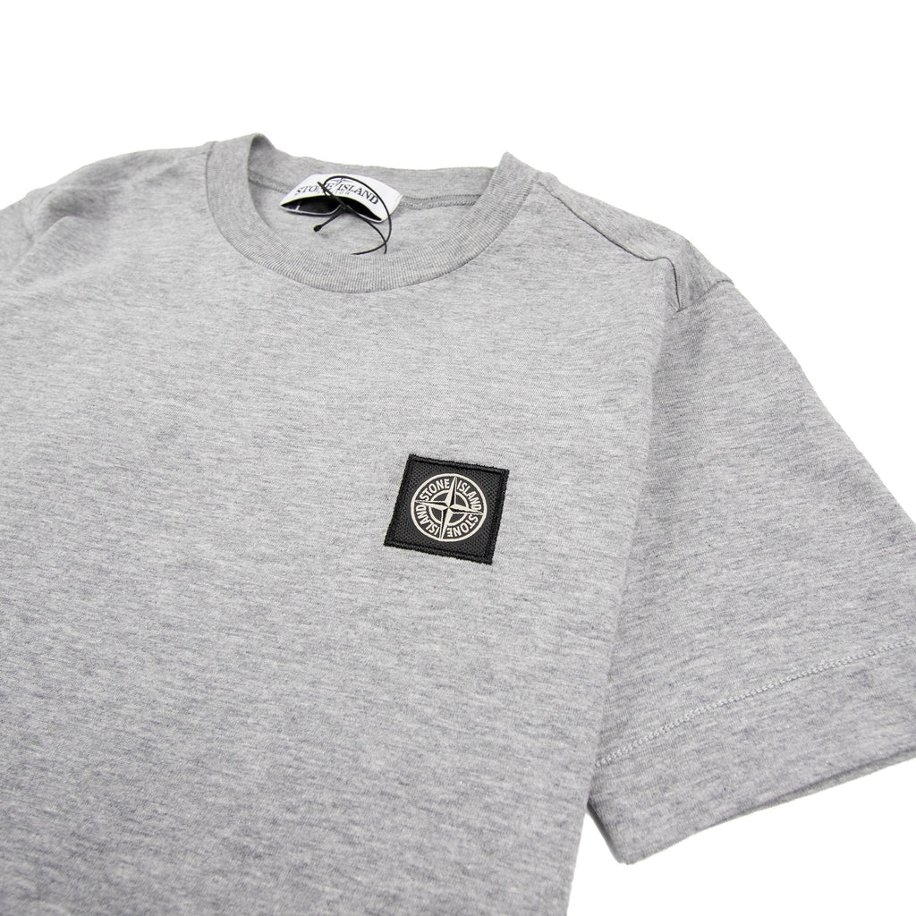 Stone Island Junior Patch Logo T-Shirt Light Grey