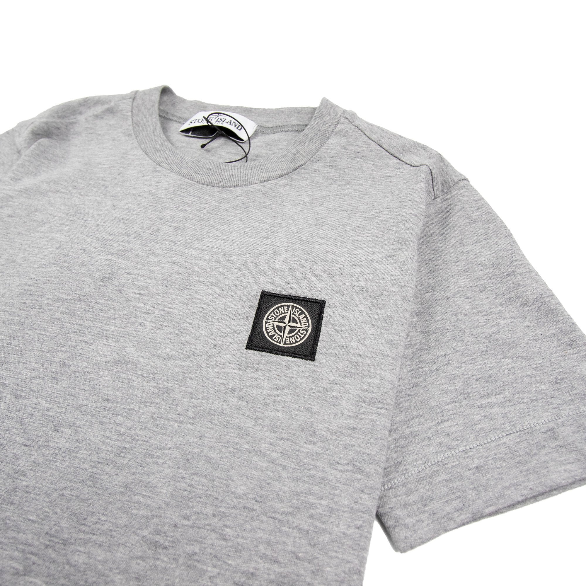 Stone Island Junior Patch Logo T-Shirt Light Grey
