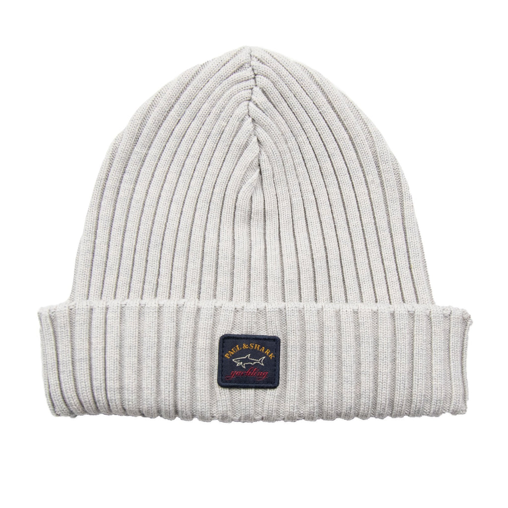 Paul And Shark Patch Logo Beanie Light Grey