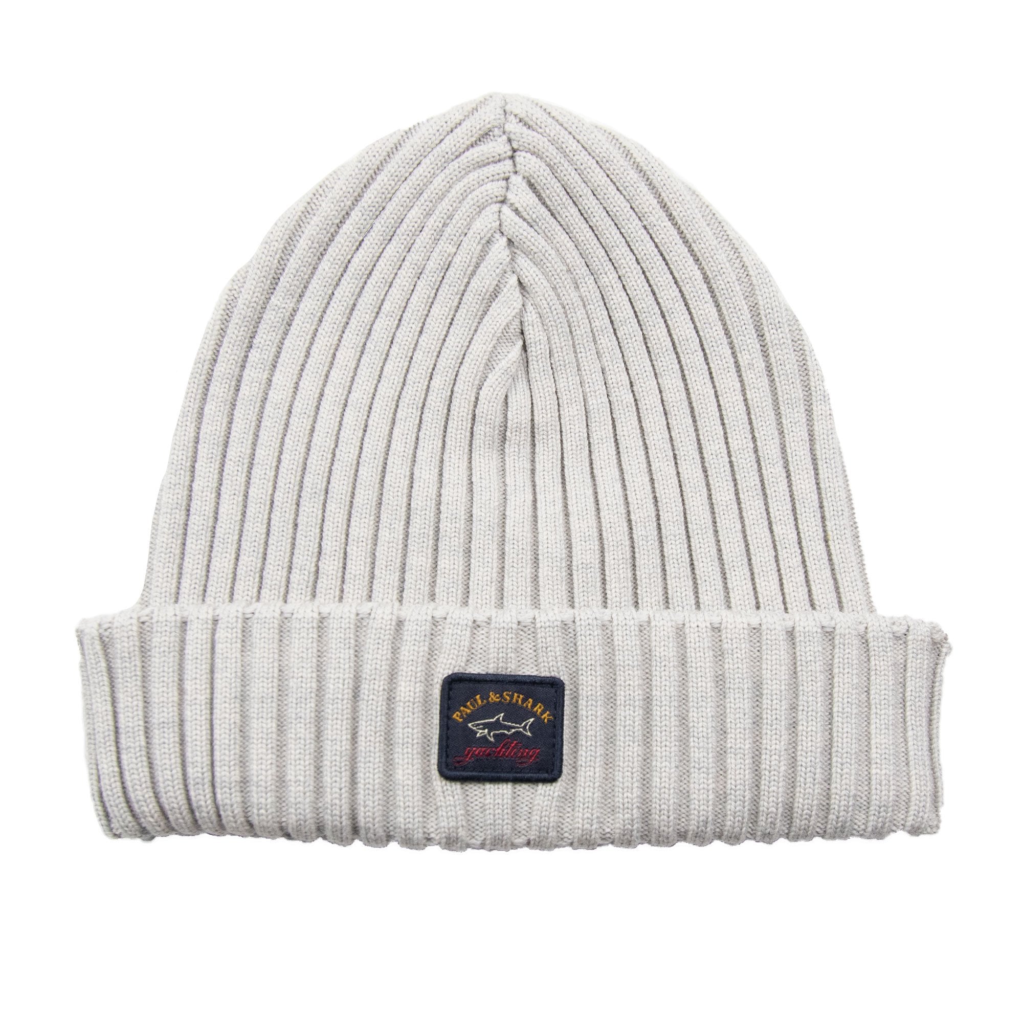 Paul And Shark Patch Logo Beanie Light Grey