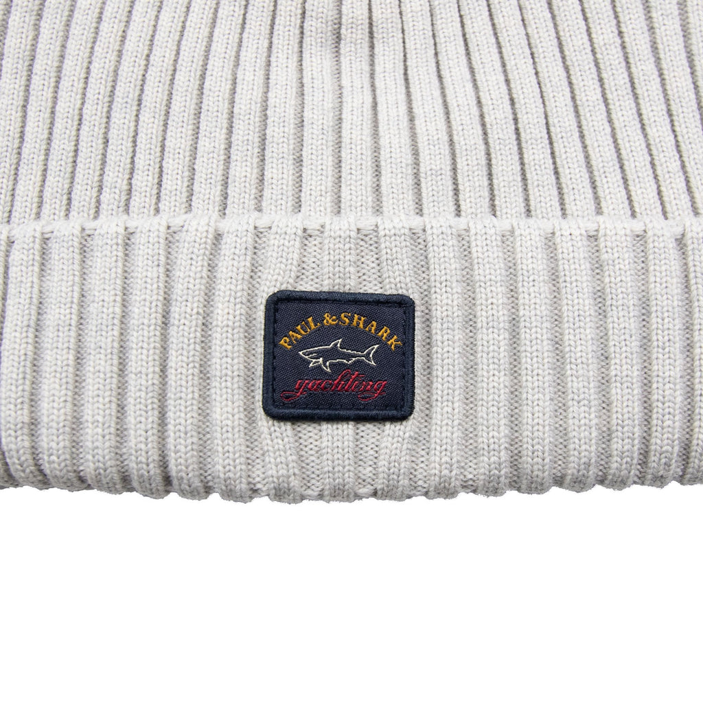 Paul And Shark Patch Logo Beanie Light Grey