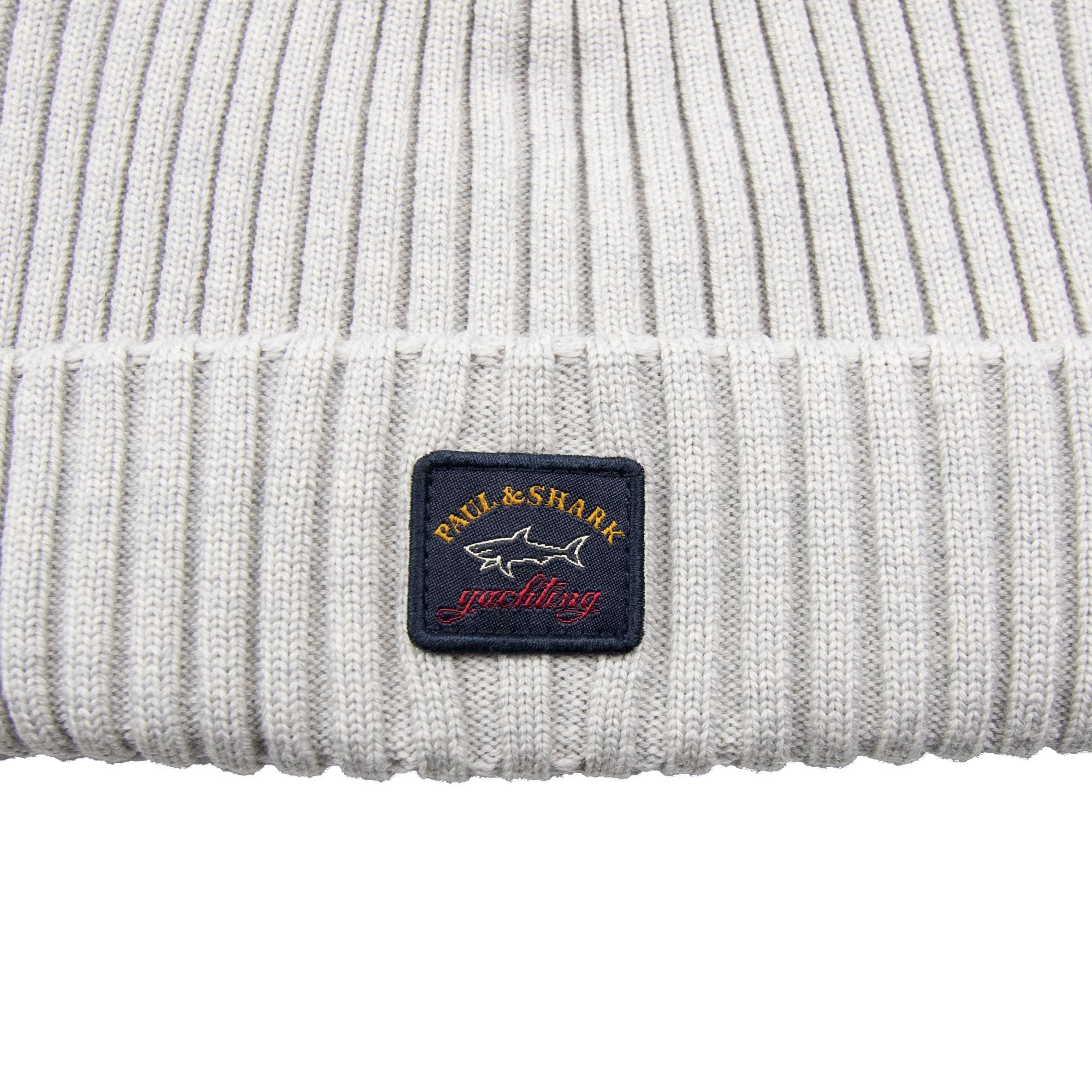Paul And Shark Patch Logo Beanie Light Grey