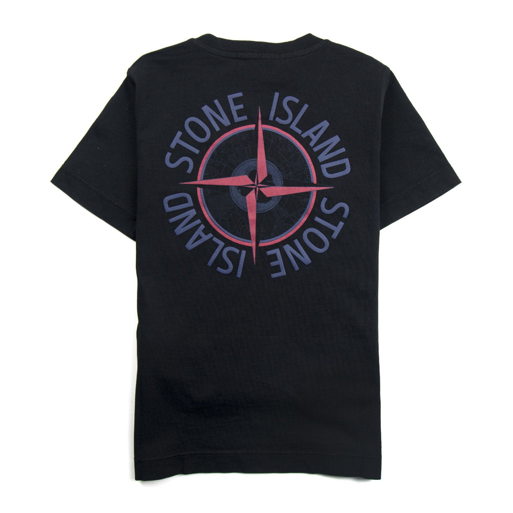 Stone Island Junior Back Compass Digital Logo T-Shirt Black