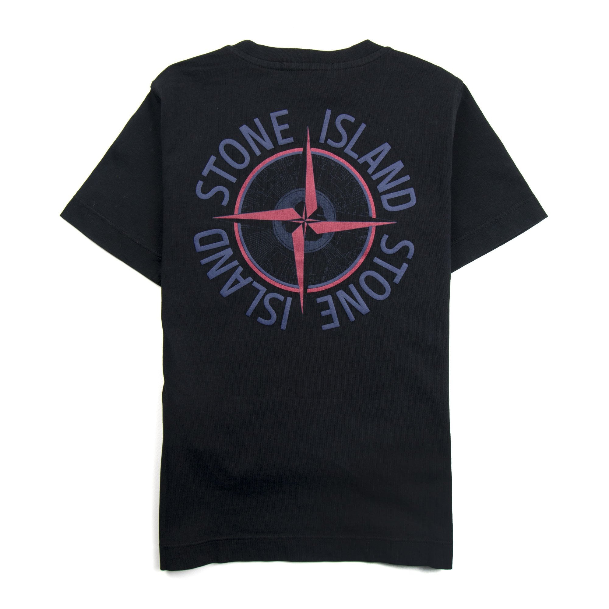 Stone Island Junior Back Compass Digital Logo T-Shirt Black