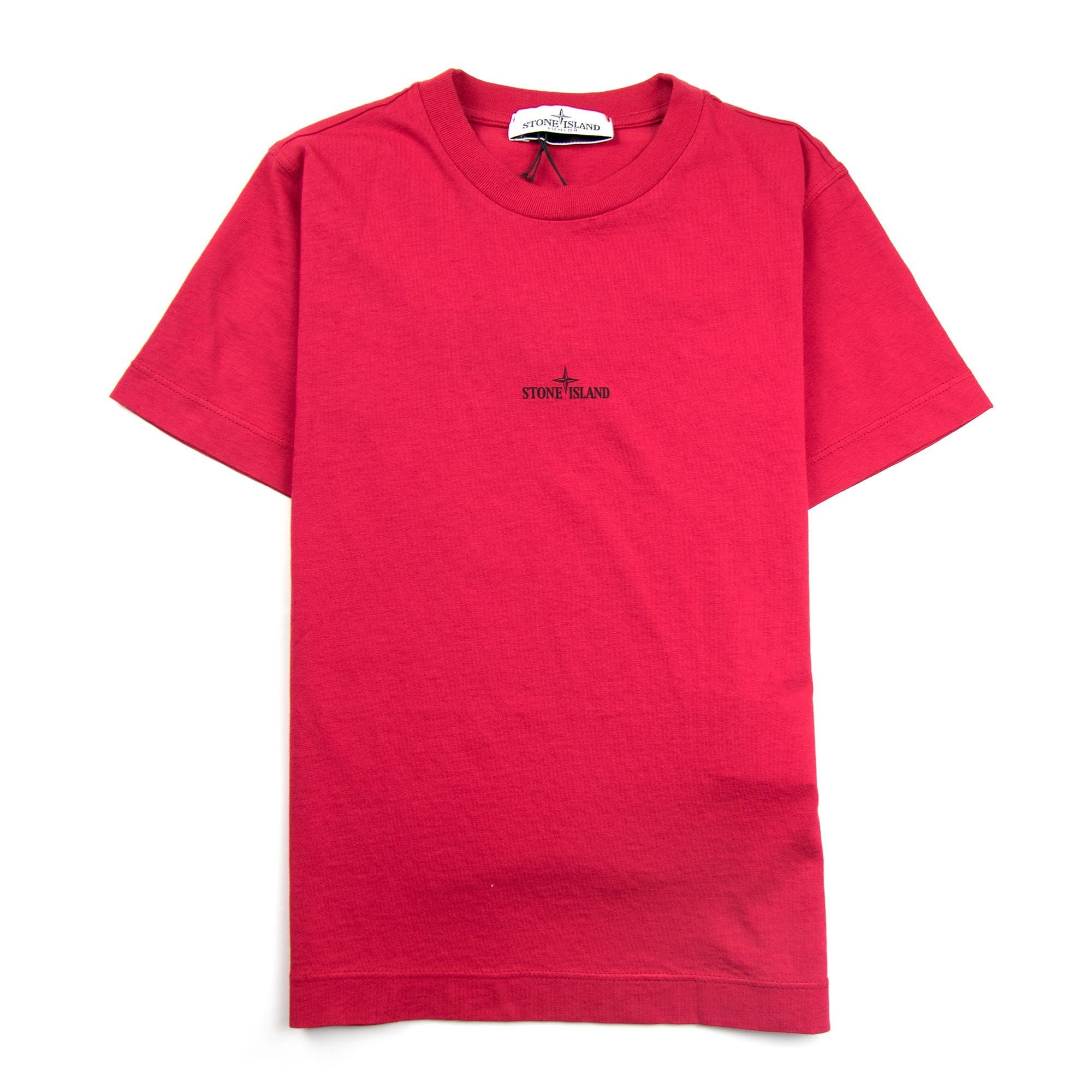 Stone Island Junior Back Digital Compass Logo T-Shirt Red