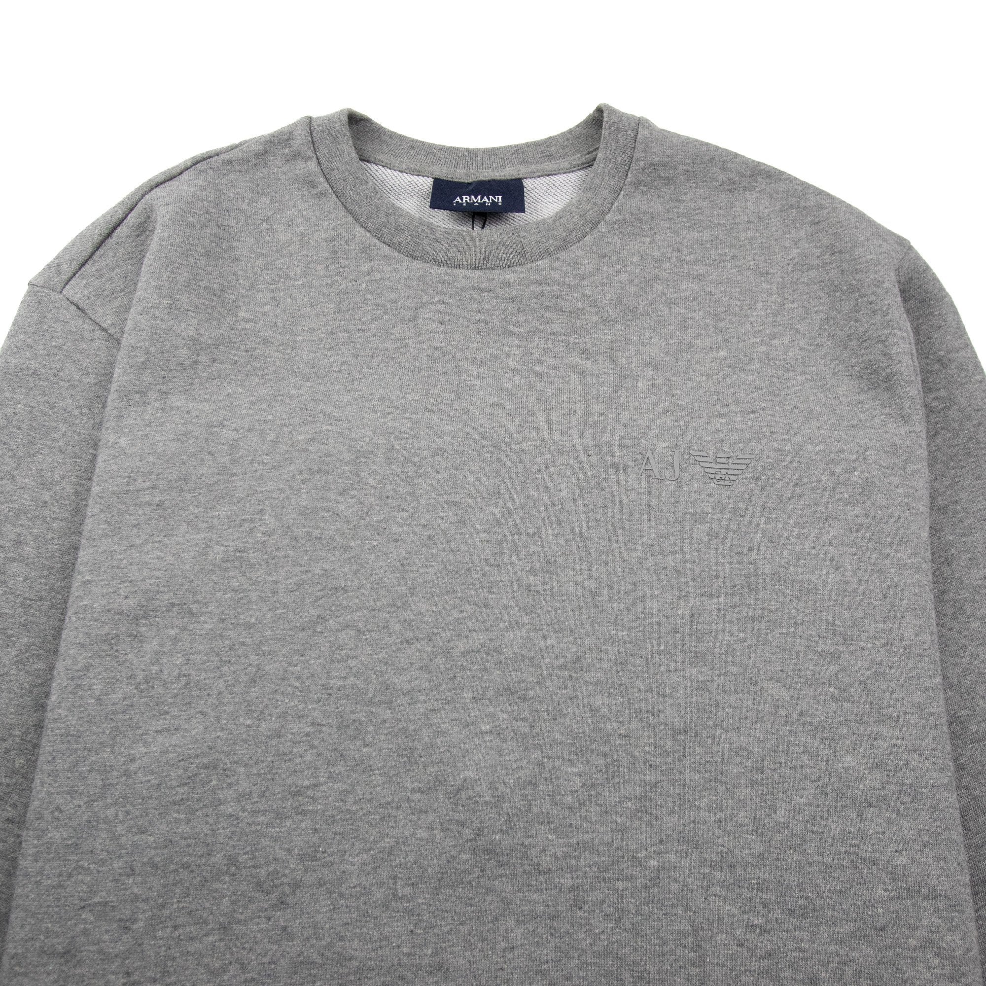 Armani Jeans Rubber Logo Sweatshirt Light Grey
