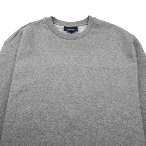 Armani Jeans Rubber Logo Sweatshirt Light Grey