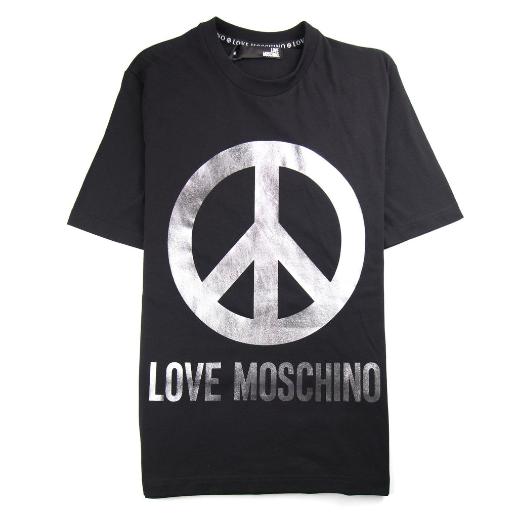 Love Moschino Peace Sign Foil Black