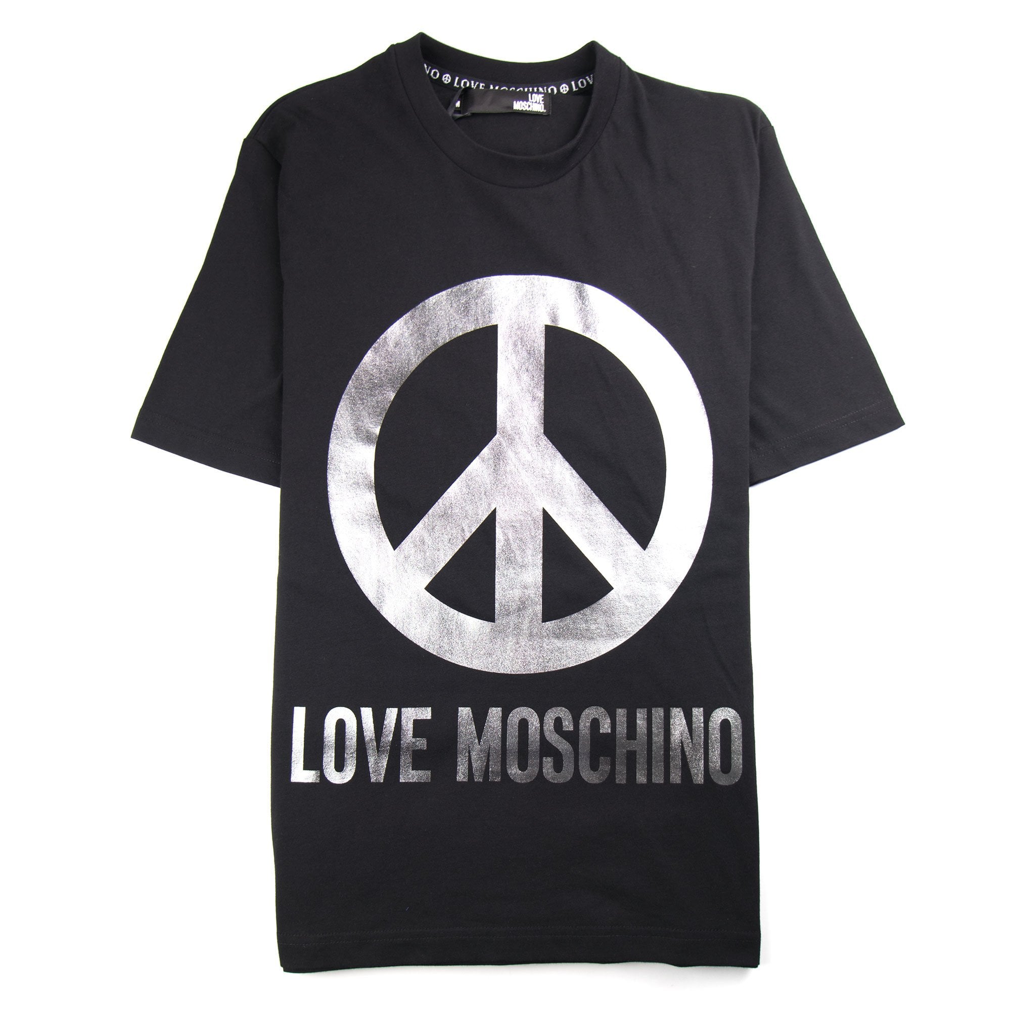 Love Moschino Peace Sign Foil Black