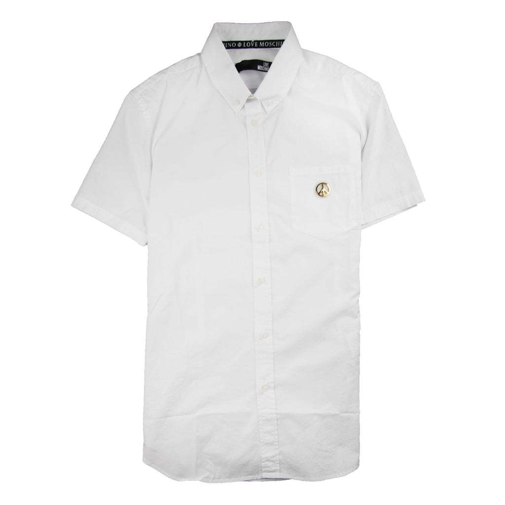Love Moschino Short Sleeve Shirt Pocket Badge White