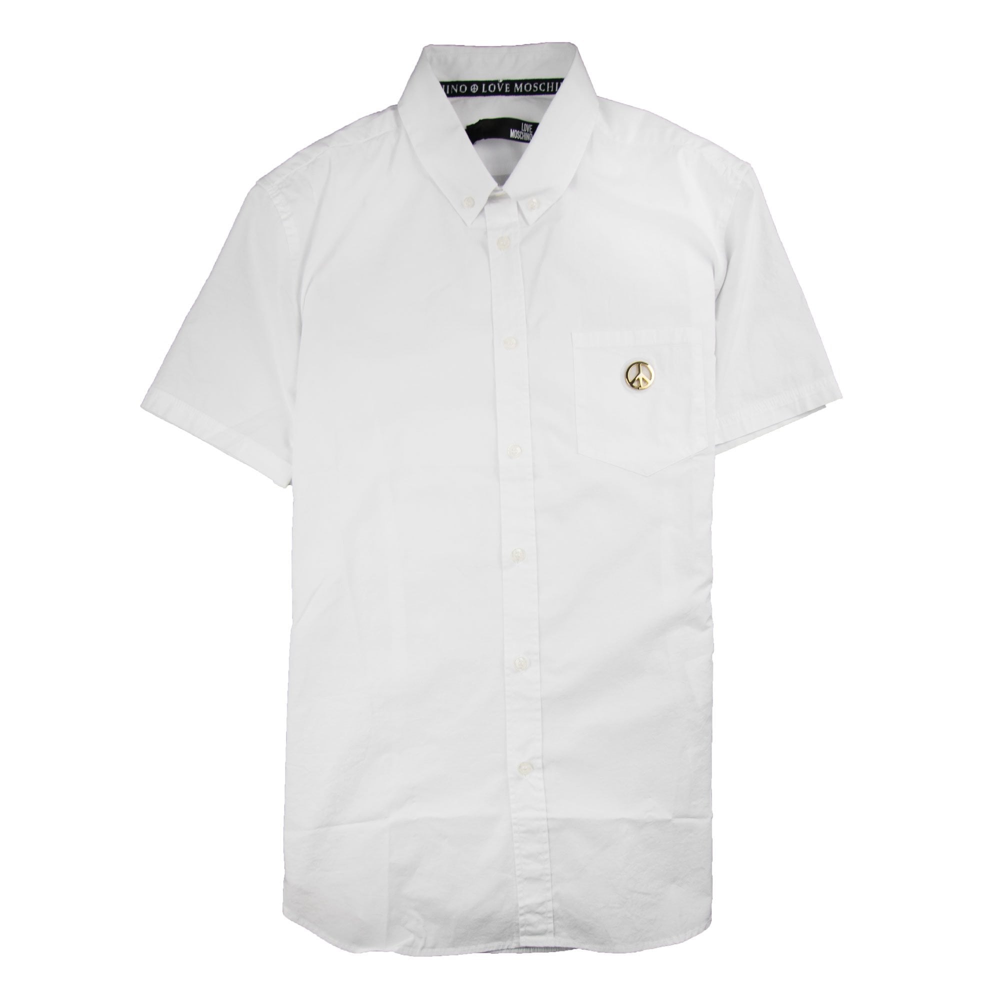 Love Moschino Short Sleeve Shirt Pocket Badge White