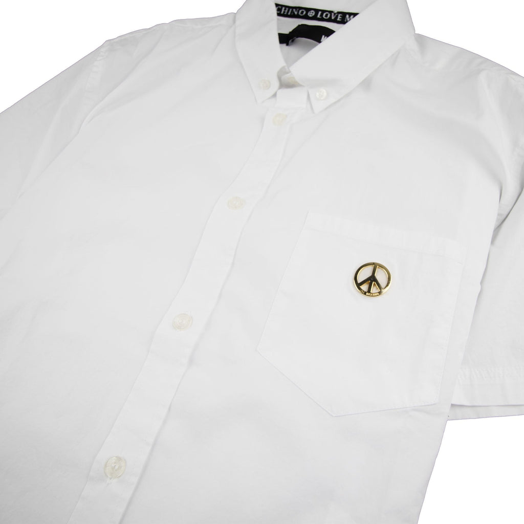 Love Moschino Short Sleeve Shirt Pocket Badge White