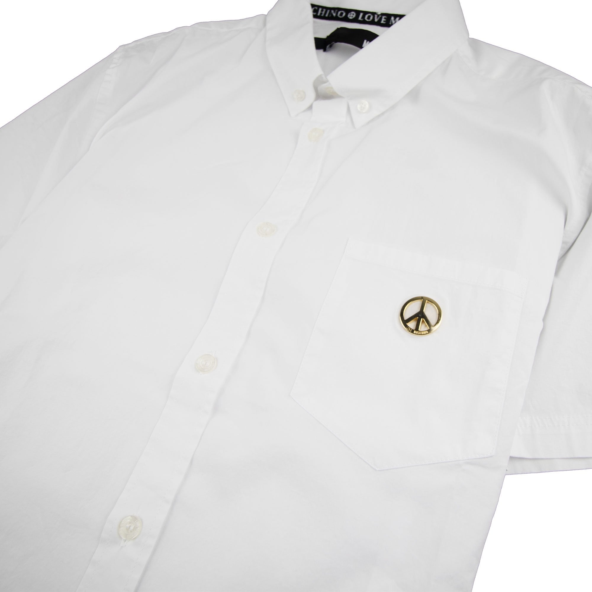 Love Moschino Short Sleeve Shirt Pocket Badge White