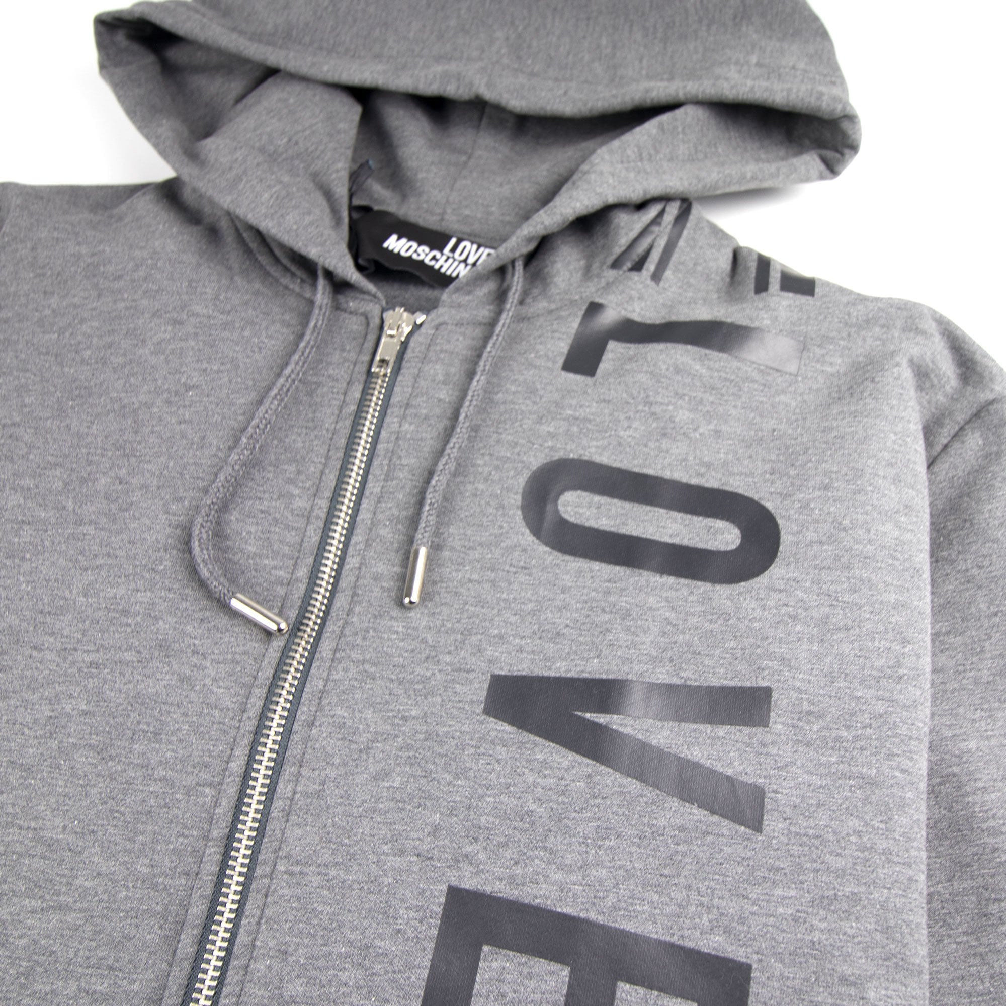 Love Moschino Side Logo Zip Up Hoody Dark Grey