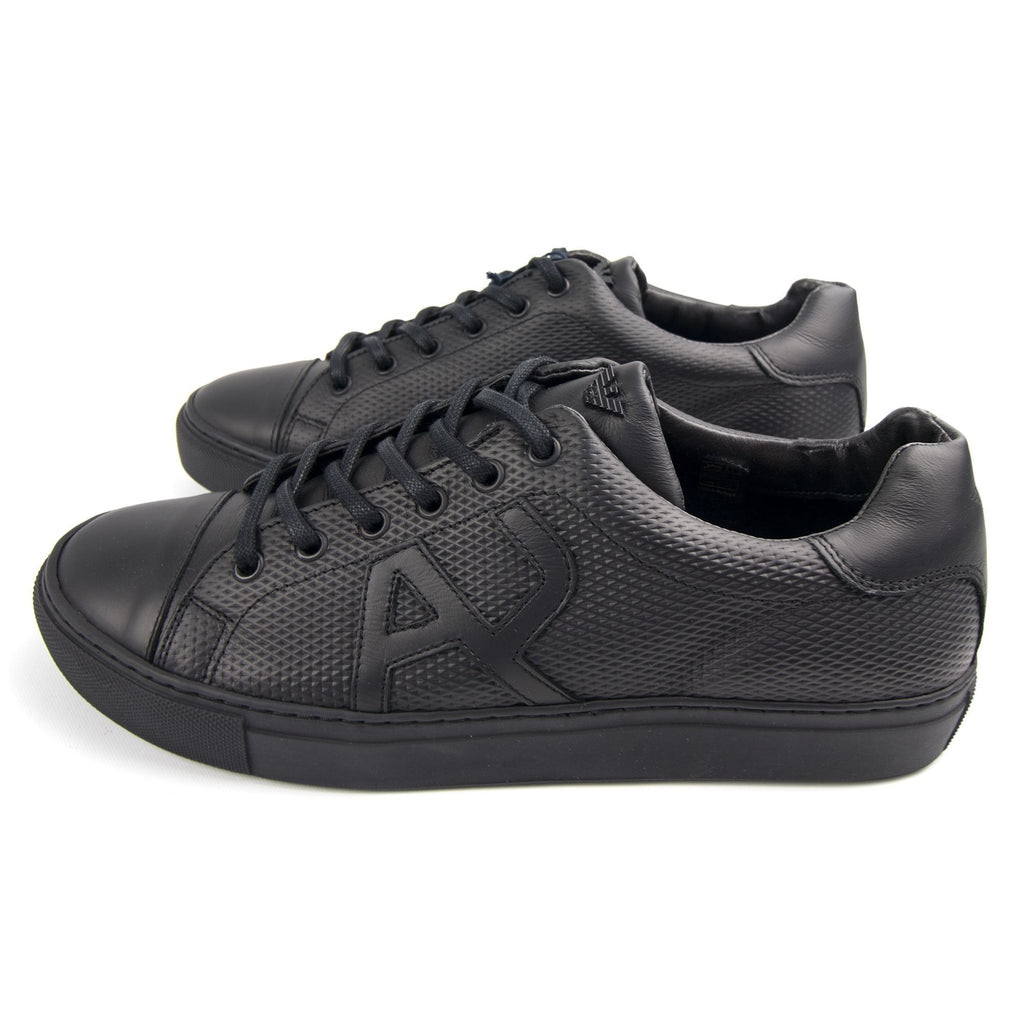 Armani Jeans Leather Low Shoe Black