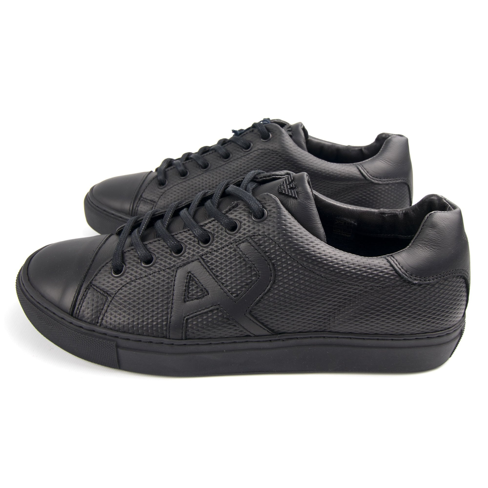 Armani Jeans Leather Low Shoe Black