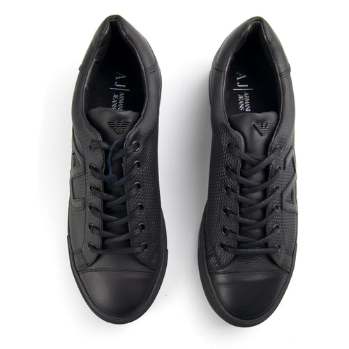 Armani Jeans Leather Low Shoe Black