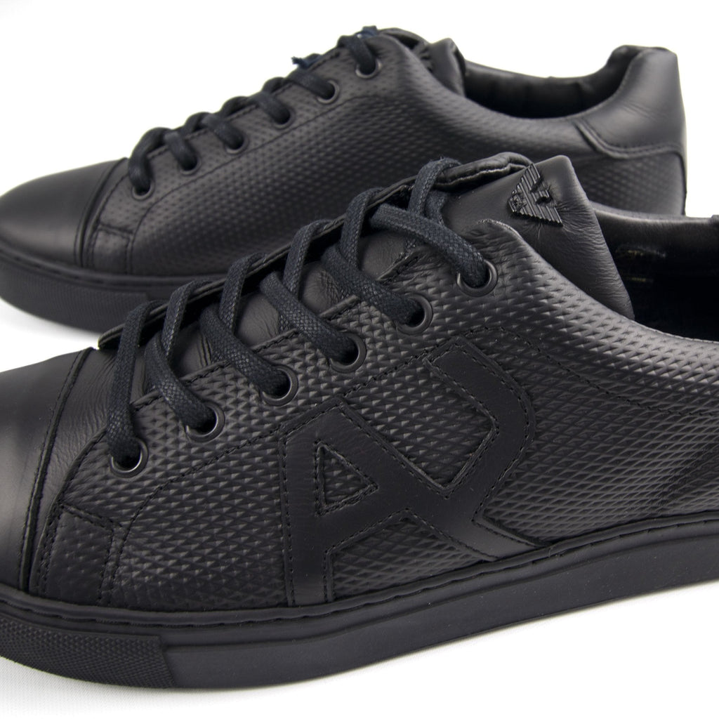 Armani Jeans Leather Low Shoe Black
