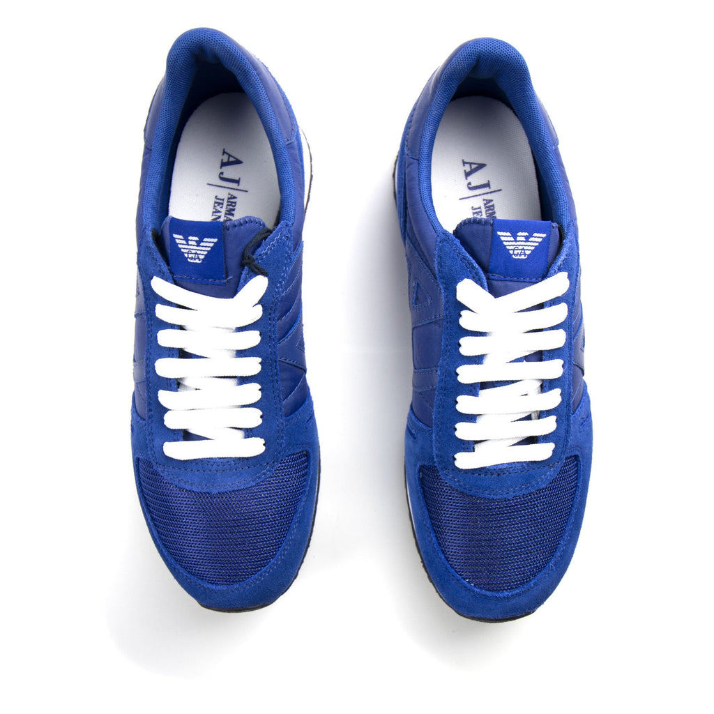 Armani Jeans Mesh Runner Trainers Electric Blue