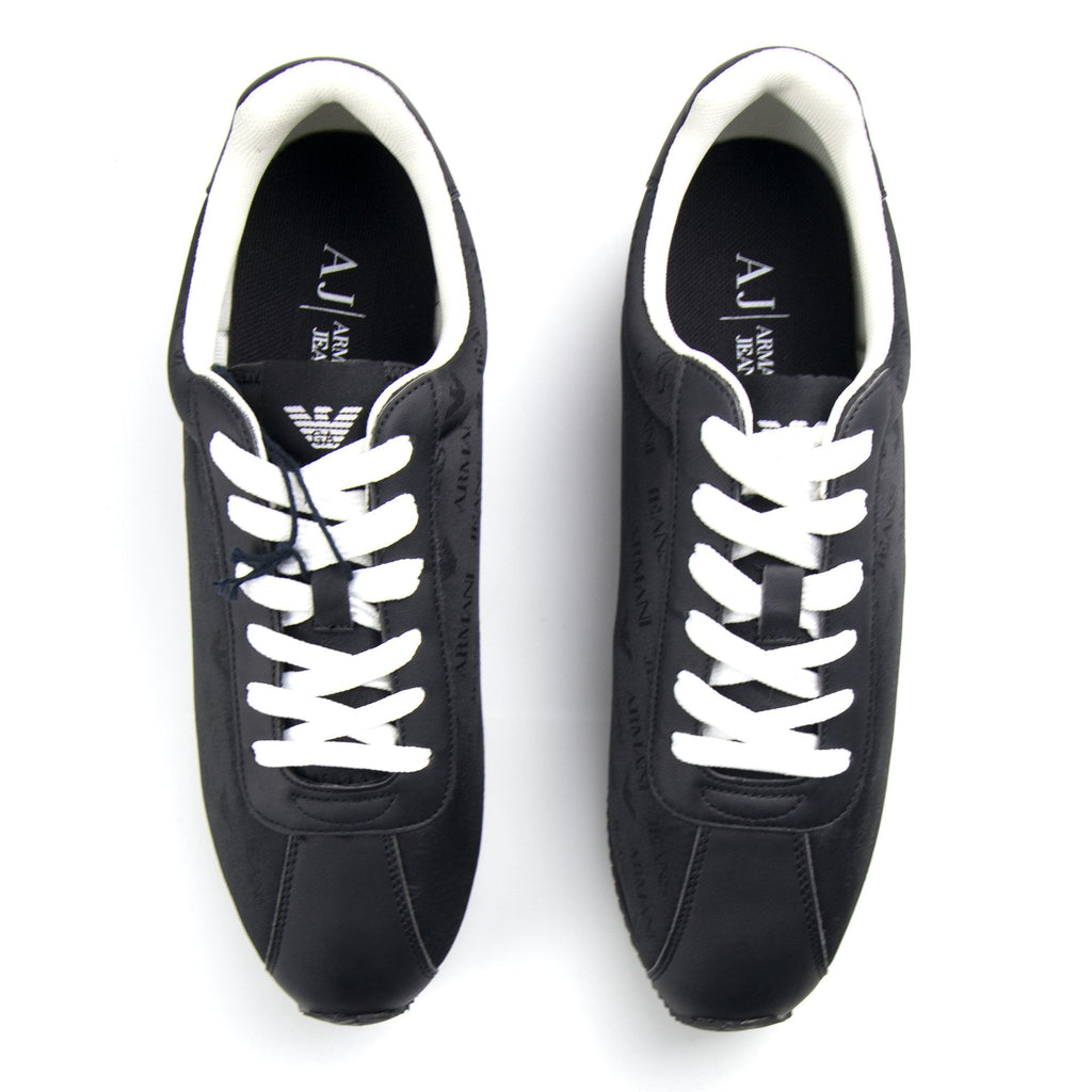 Armani Jeans Monogram Trainer Black