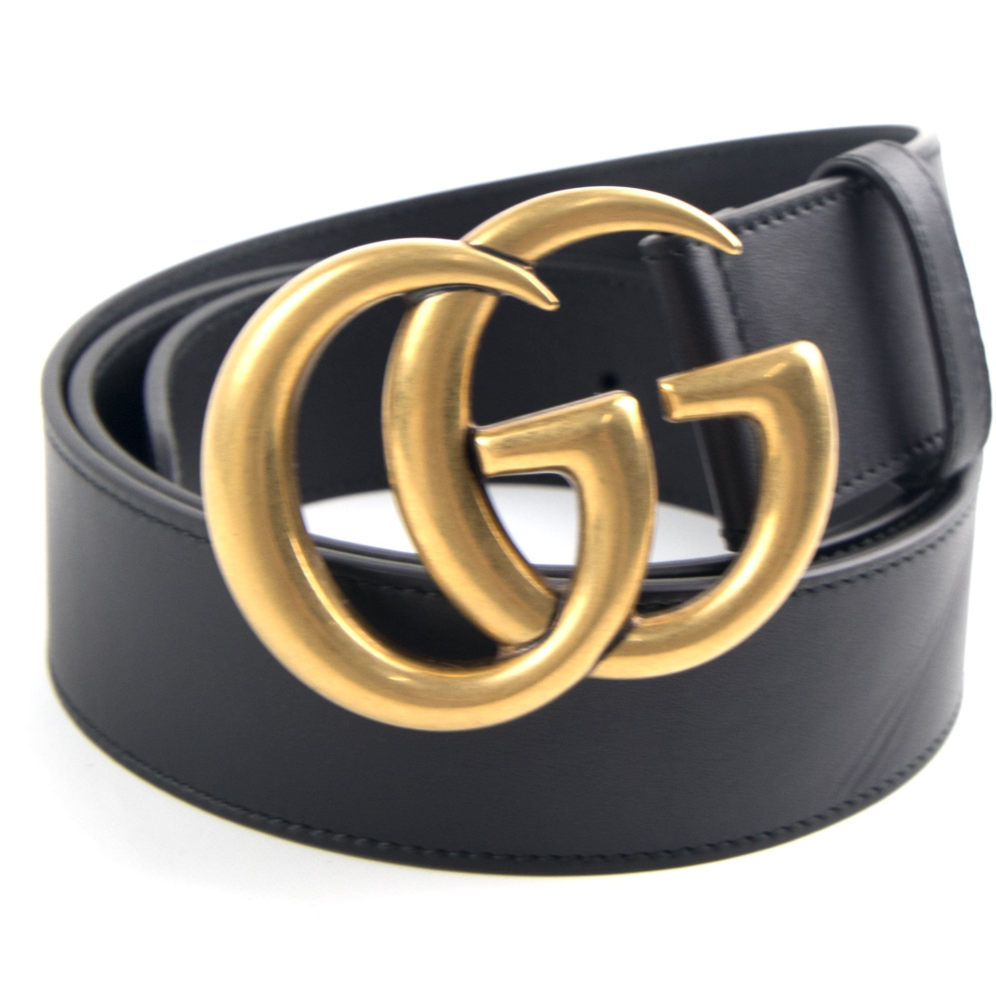 Gucci Leather Belt GG Buckle Black/Gold