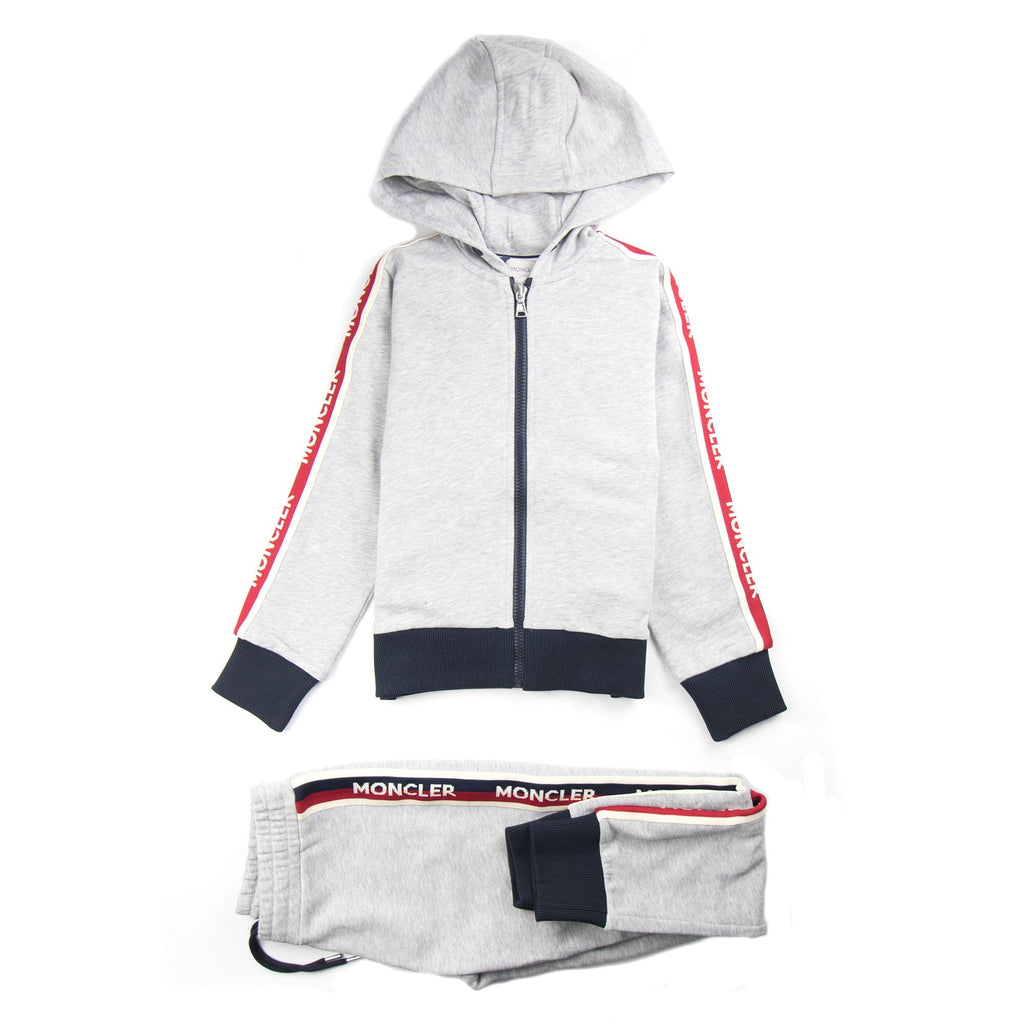 Moncler Junior Tracksuit Light Grey