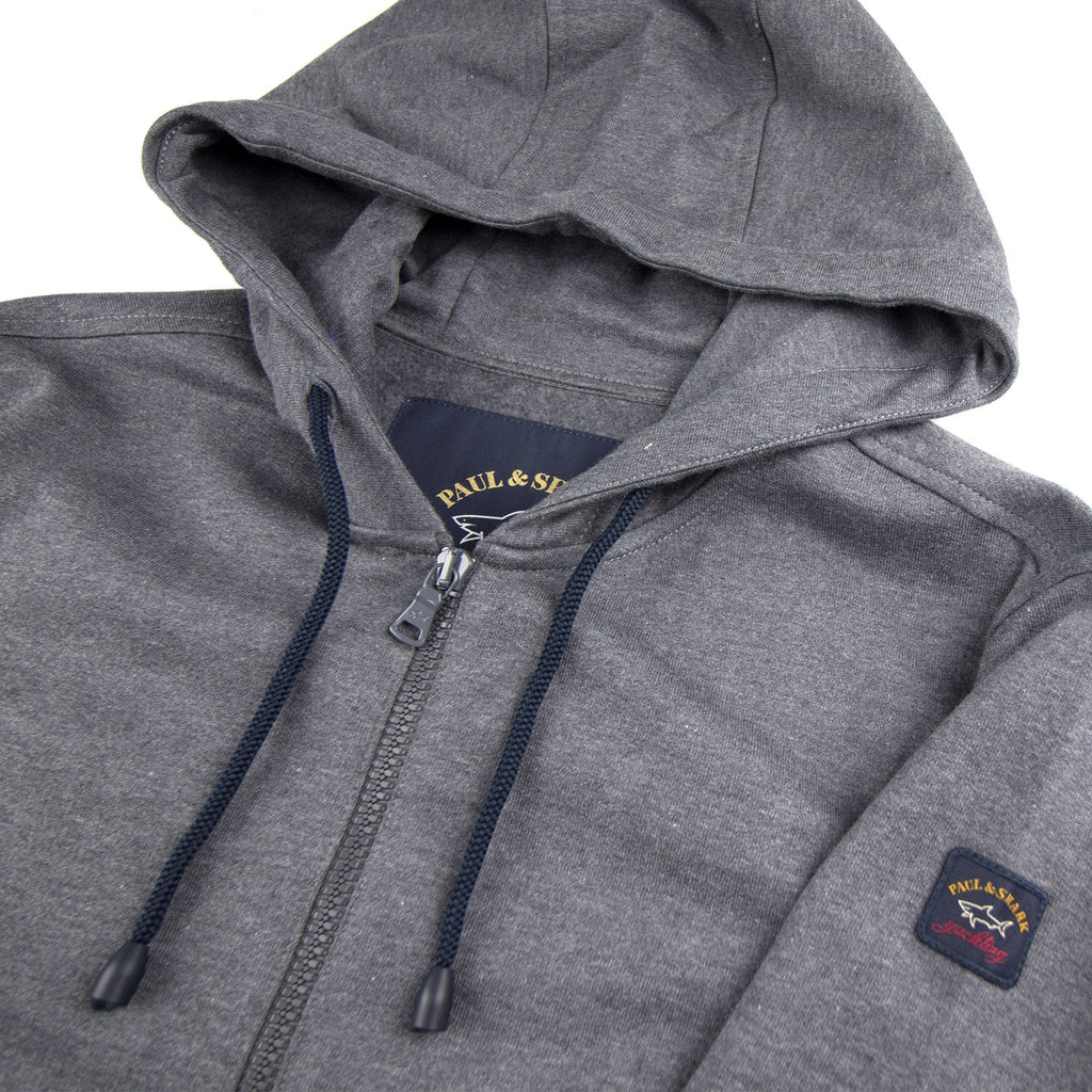 Paul And Shark Arm Logo Hoody Dark Grey