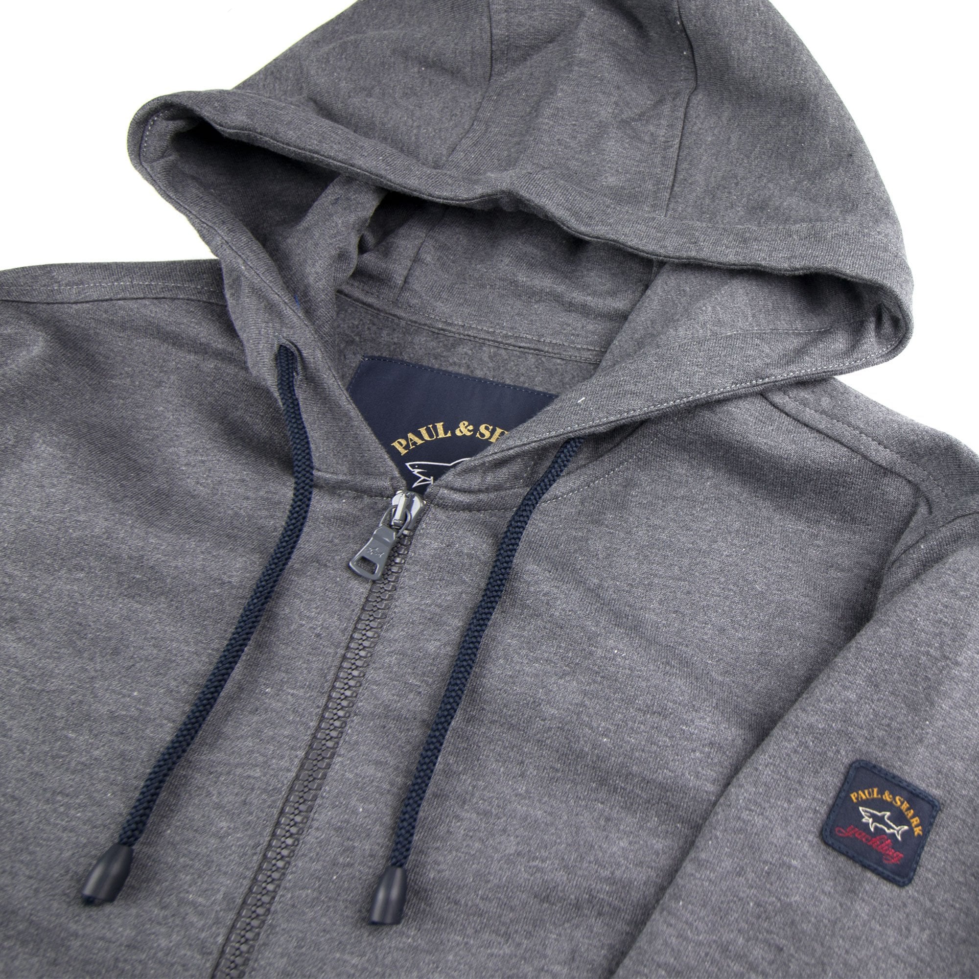 Paul And Shark Arm Logo Hoody Dark Grey