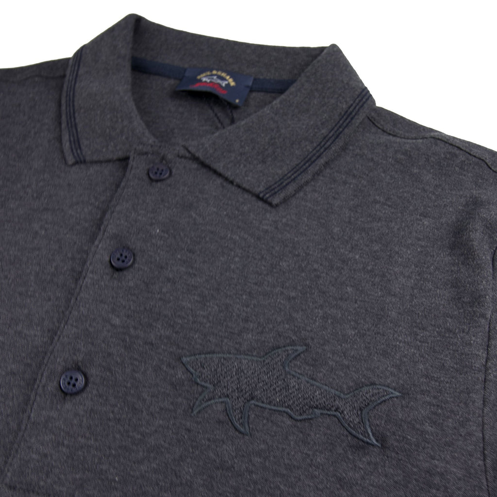 Paul And Shark Long Sleeve Polo Dark Grey