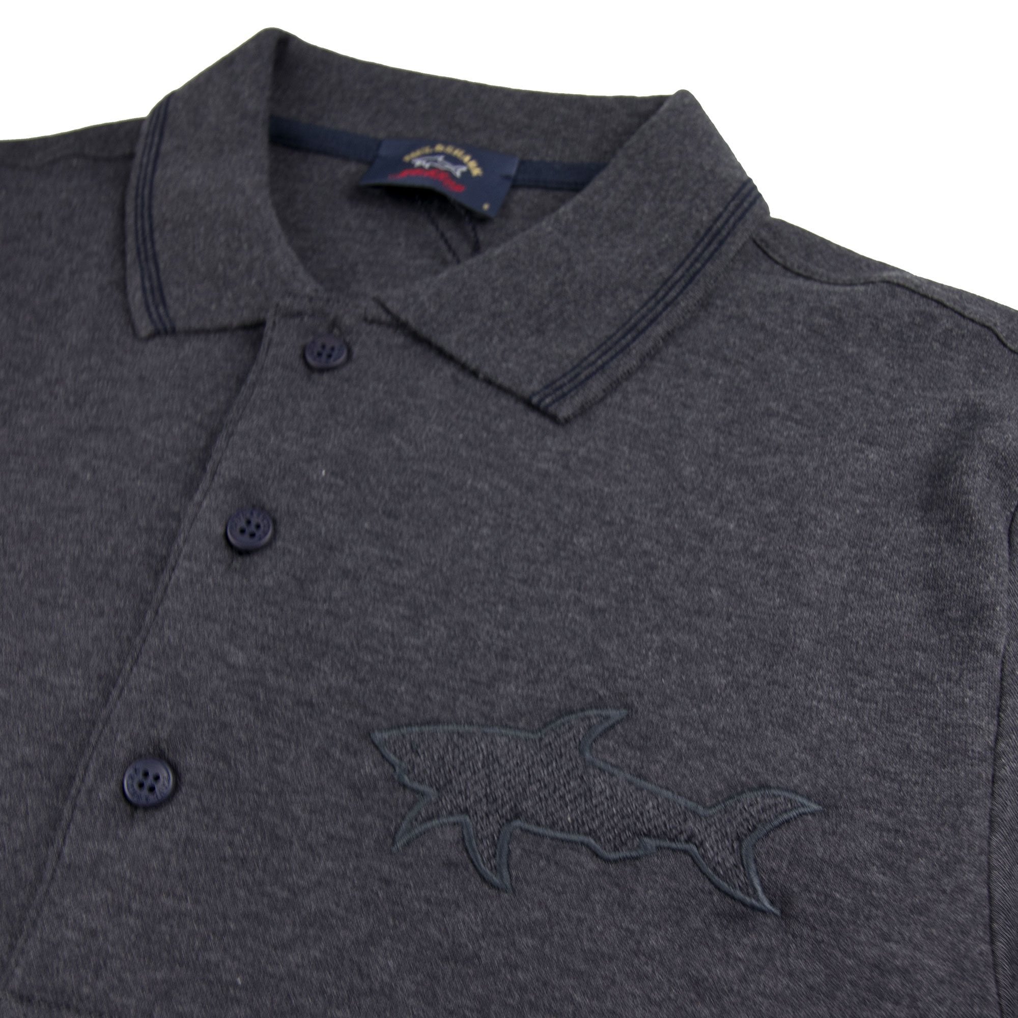 Paul And Shark Long Sleeve Polo Dark Grey