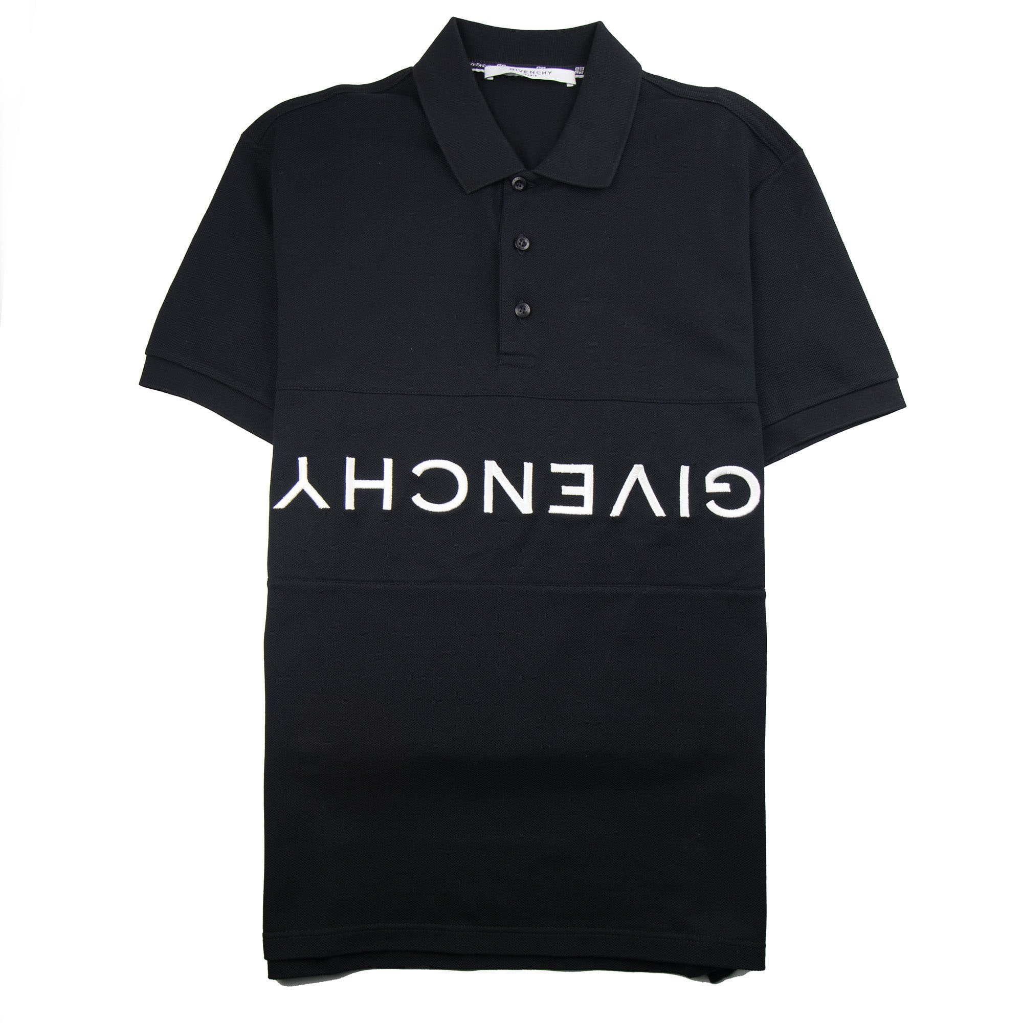 Givenchy Reverse Logo Short Sleeve Polo Black